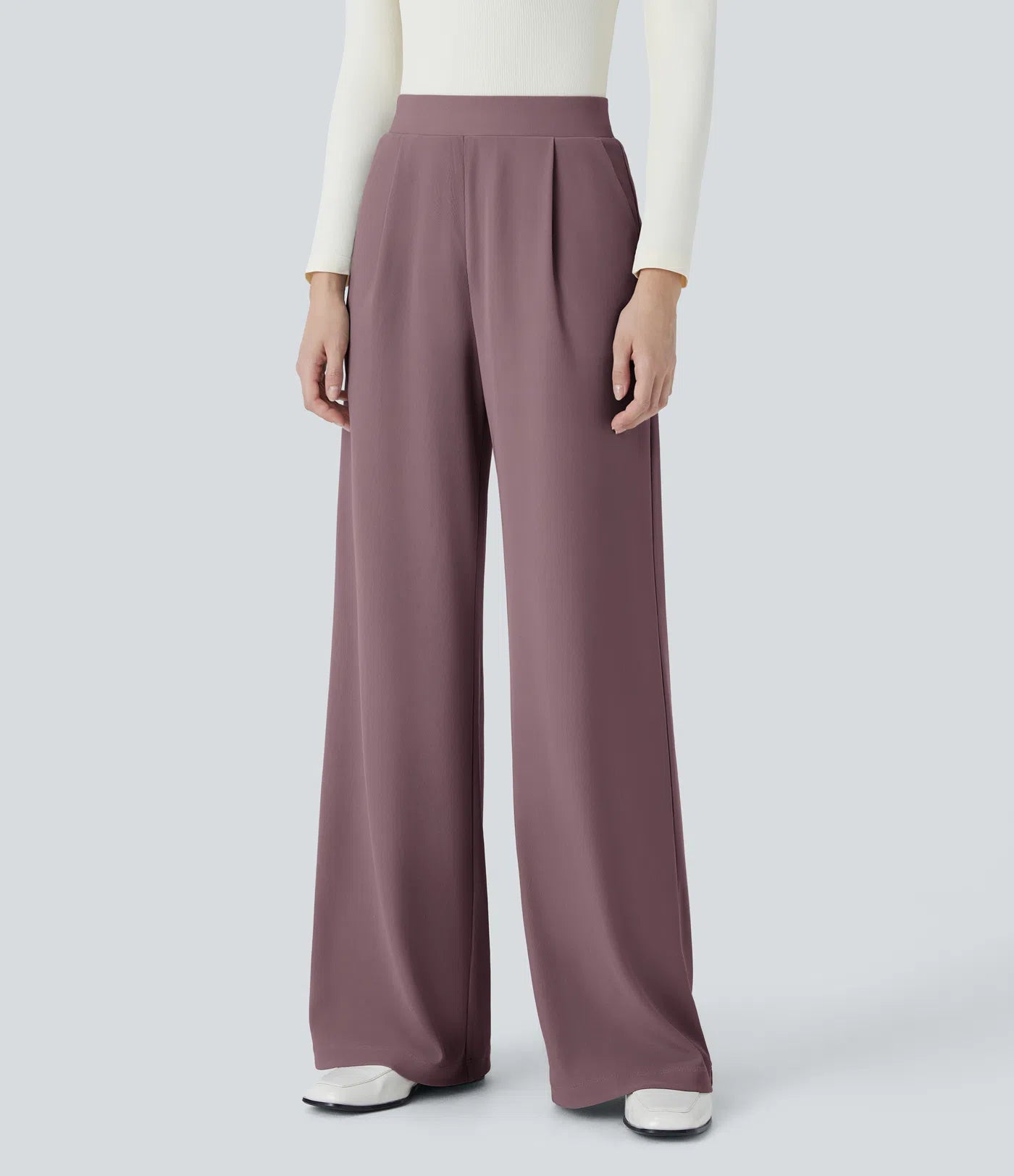 Halara Flex™ High Waisted Body Sculpt Waist-Slimming Pocket Wide Leg Micro Waffle Work Pants