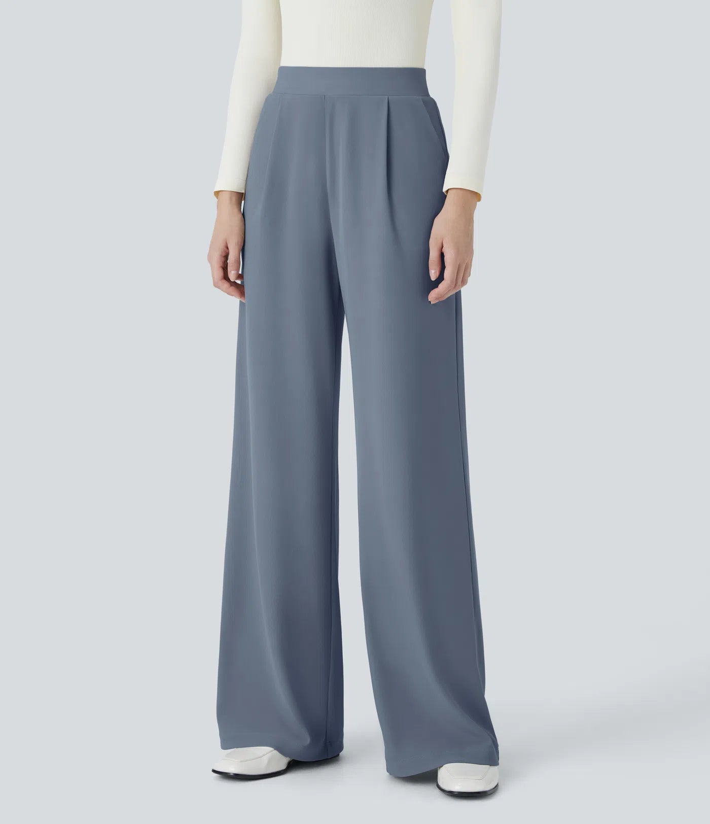 Halara Flex™ High Waisted Body Sculpt Waist-Slimming Pocket Wide Leg Micro Waffle Work Pants