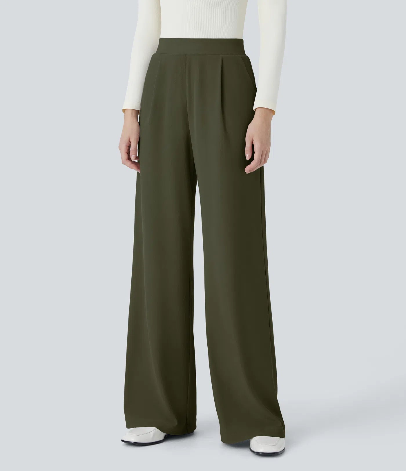 Halara Flex™ High Waisted Body Sculpt Waist-Slimming Pocket Wide Leg Micro Waffle Work Pants