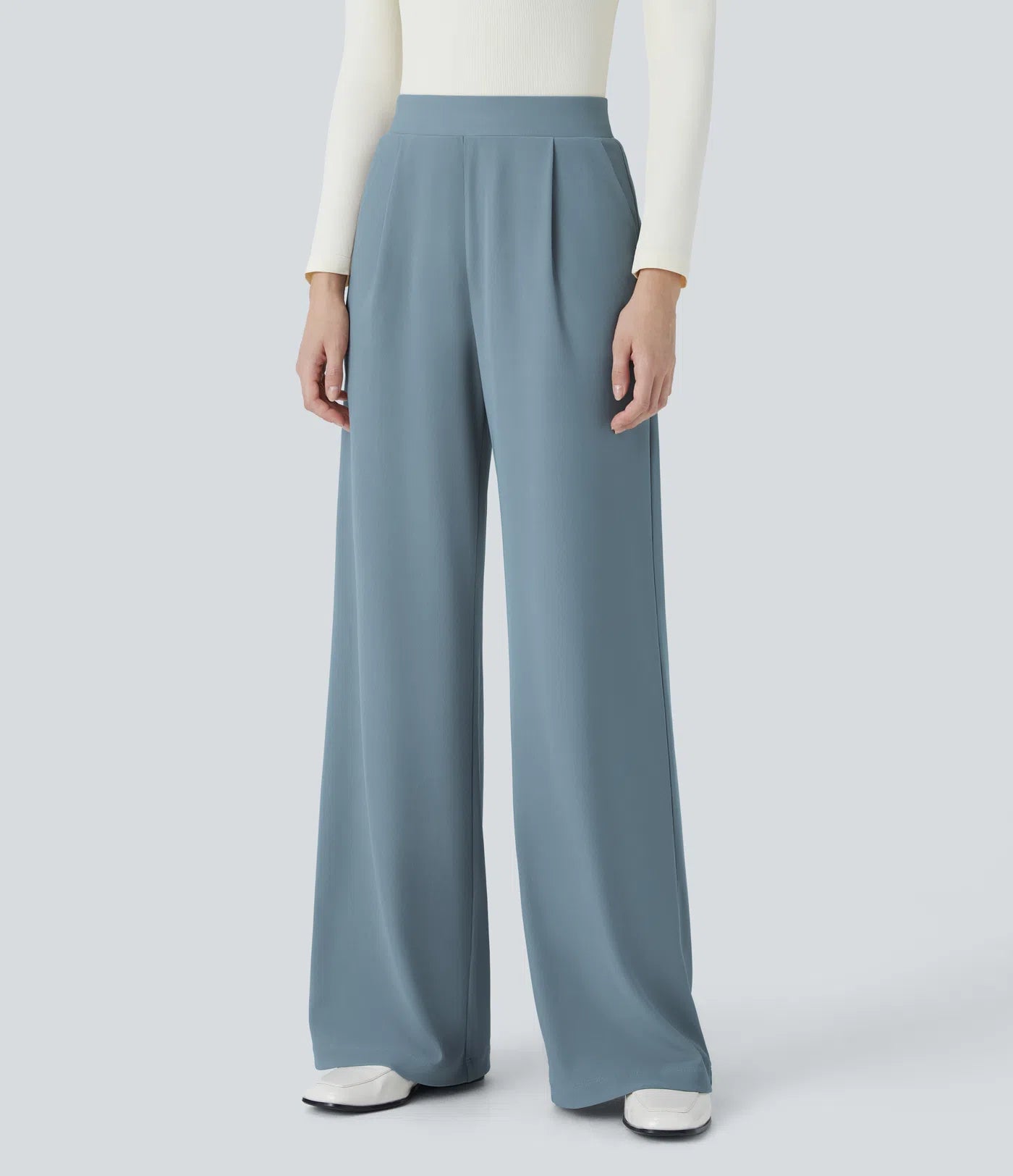 Halara Flex™ High Waisted Body Sculpt Waist-Slimming Pocket Wide Leg Micro Waffle Work Pants