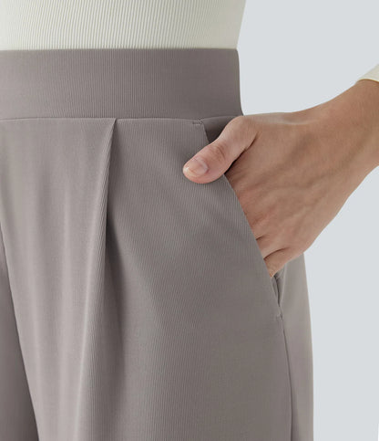 Halara Flex™ High Waisted Body Sculpt Waist-Slimming Pocket Wide Leg Micro Waffle Work Pants